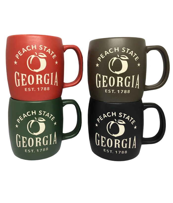 Georgia Etched Matte Mugs - Set of 4