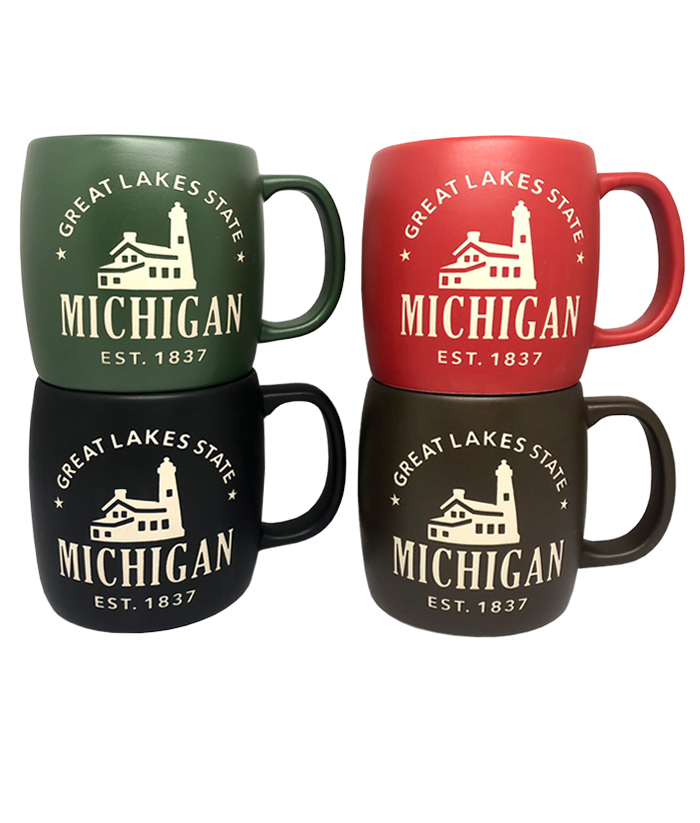 Michigan Etched Matte Mugs - Set of 4
