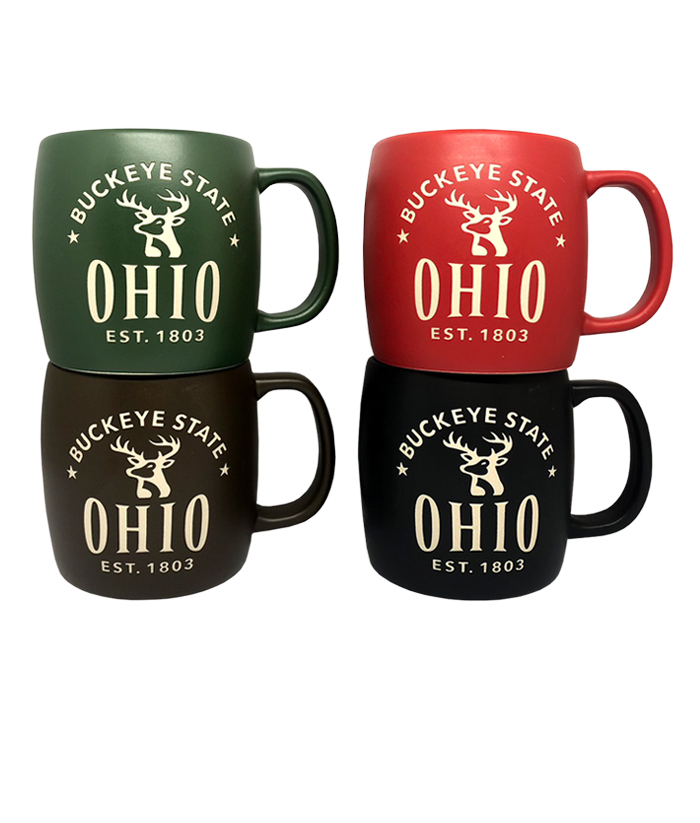 Ohio Etched Matte Mugs - Set of 4