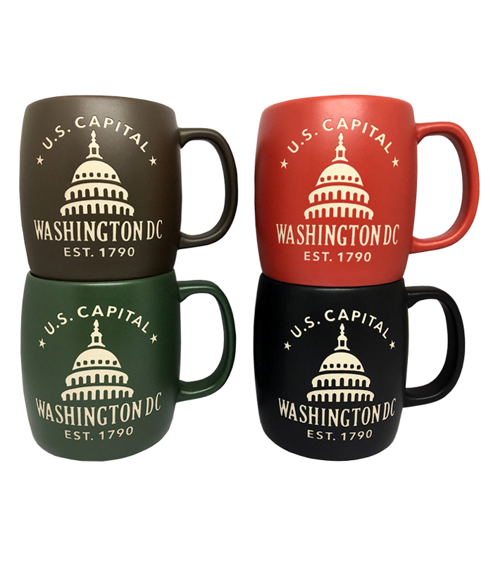 Washington DC Etched Matte Mugs - Set of 4