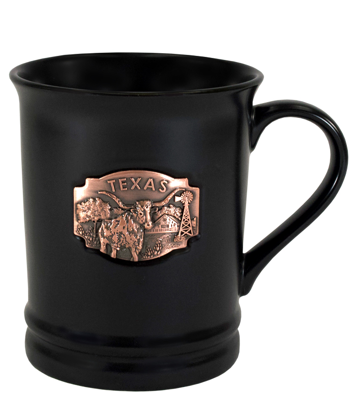 Texas 3D Medallion Mug - Black Matte