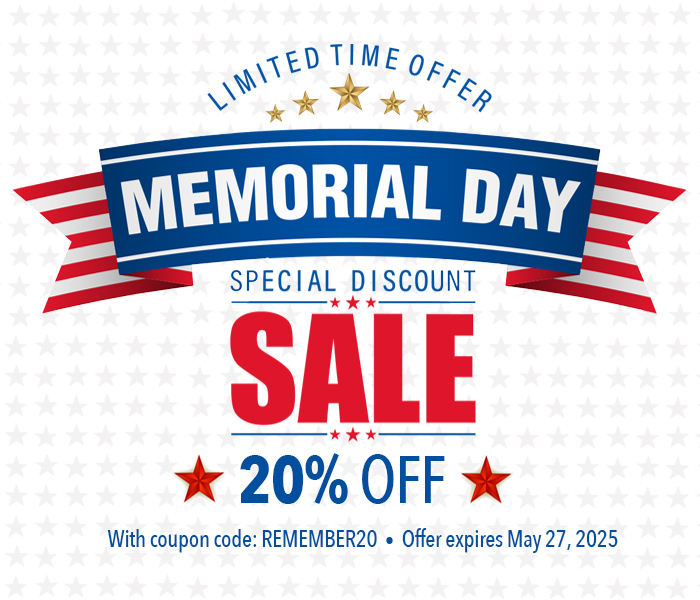 Memorial Day 20% Off Sale