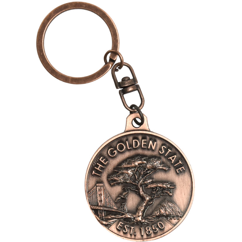 California Medallion Key Chain back side