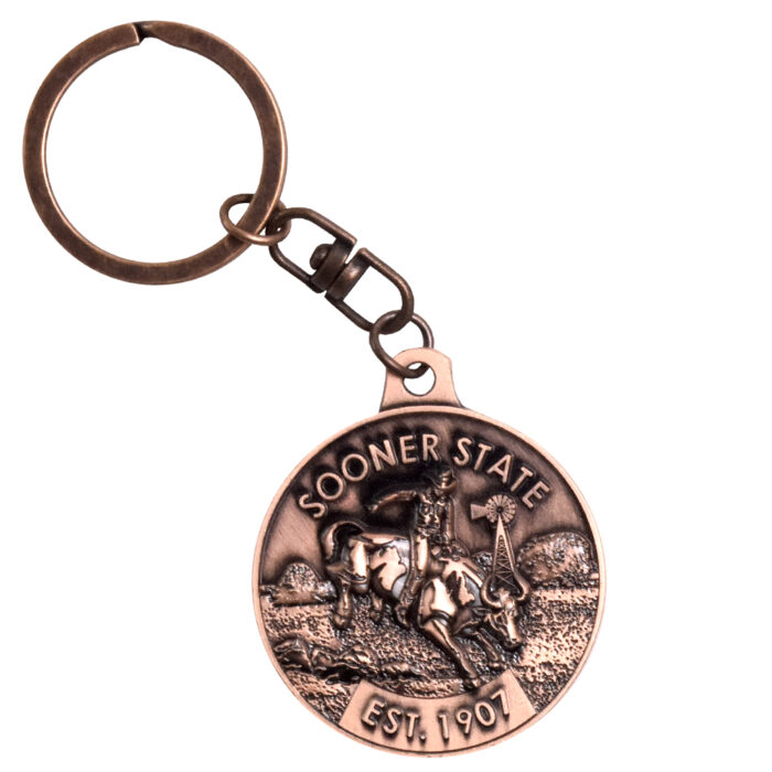 Oklahoma Medallion Key Chain back side