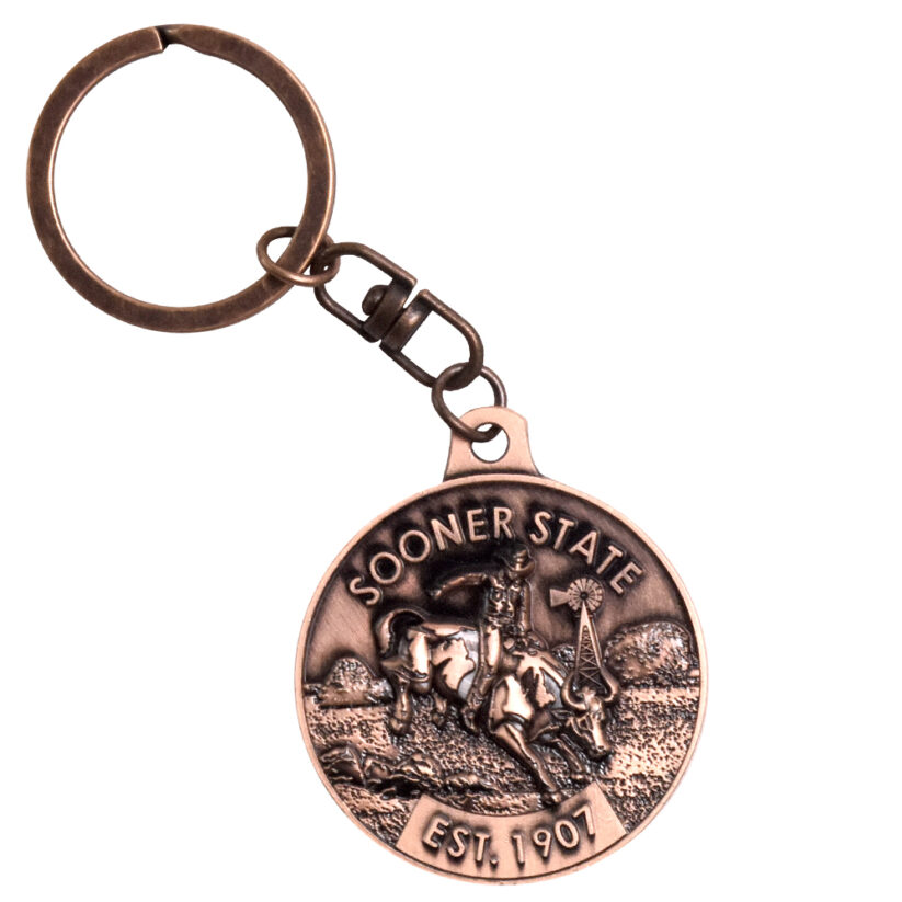 Oklahoma Medallion Key Chain back side