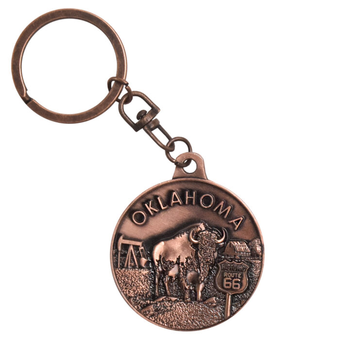 Oklahoma Medallion Key Chain front side