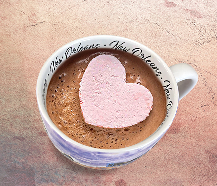 Mug with marshmallow heart